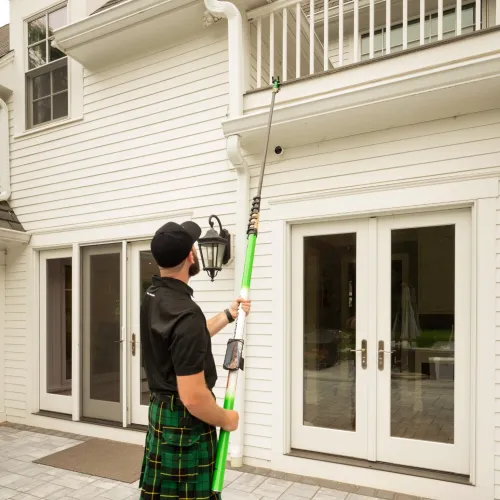 a person using a gutter camera