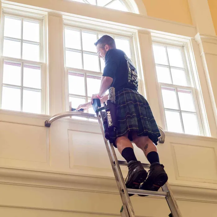 a man on a ladder